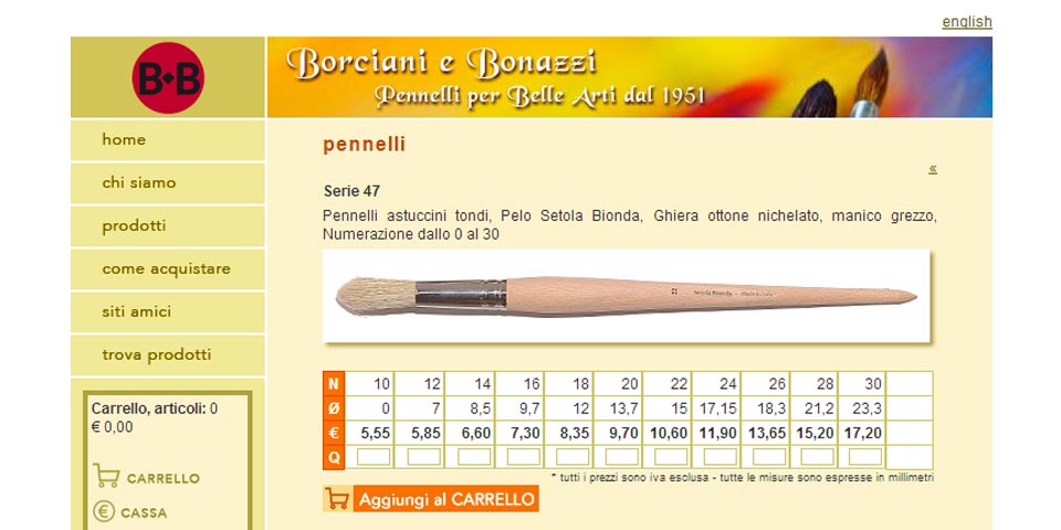 immagine dell'home page del sito internet Borciani e Bonazzi
