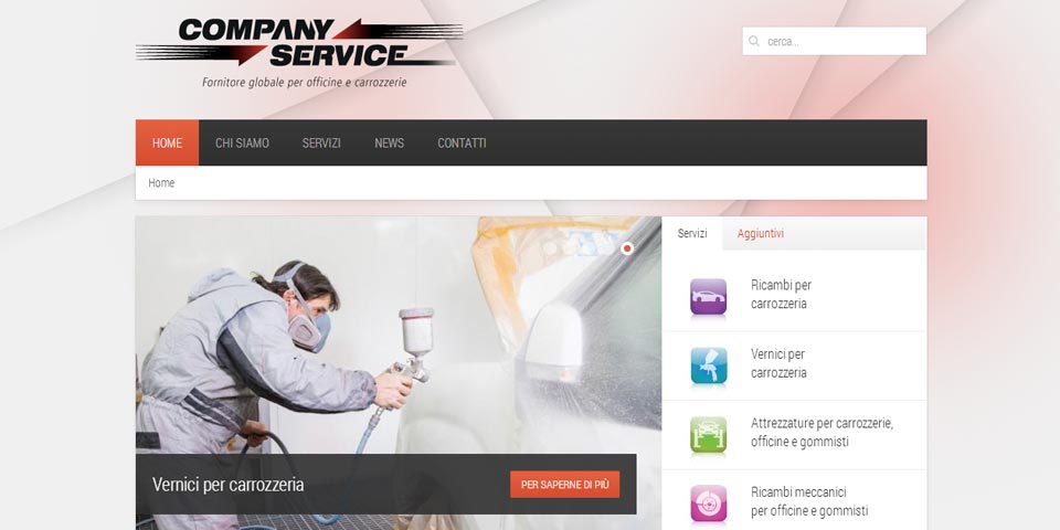 immagine dell'home page del sito internet Company Service