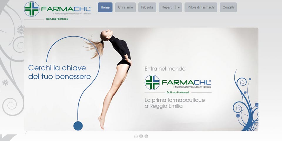 immagine dell'home page del sito internetfarmachl reggio emilia