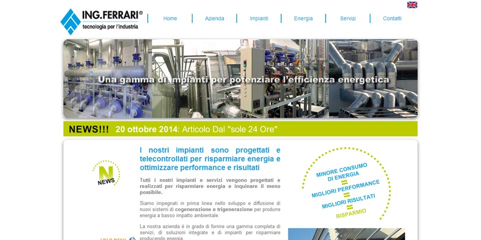 immagine dell'home page del sito Ing Ferrari spa